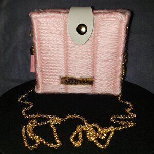 Handmade Pink Yarn Mini Tote